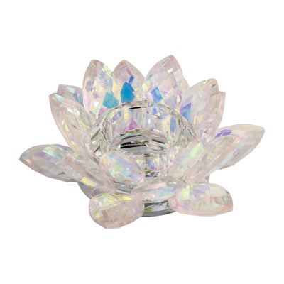 BLUSH CRYSTAL LOTUS VOTIVE HOLDER 6