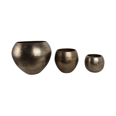 S/3 13/18/25 Noatak Bronze Planters