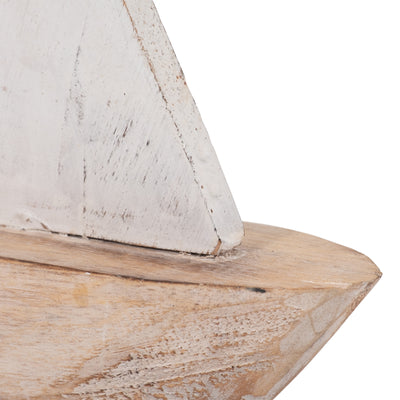 Wood, 14 Sailboat, Natural/white