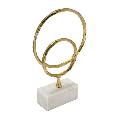 METAL/MARBLE, 21H DOUBLE RING ACCENT, GOLD