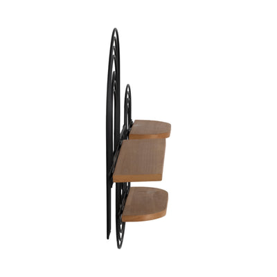 METAL/WOOD, 24 LOOPY WALL DECO, BROWN/BLACK