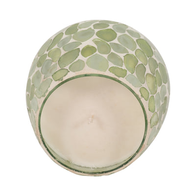 Glass, 4 11 Oz Mosaic Scented Candle, Light Green