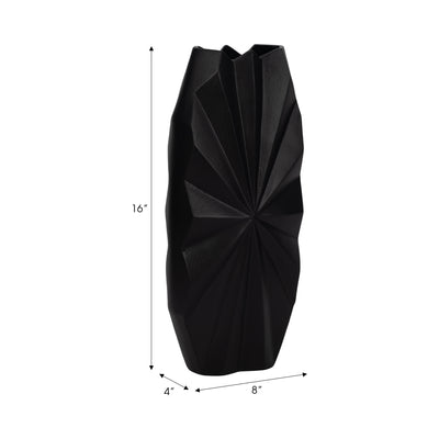 16 Udine Large Metal Vase, Black