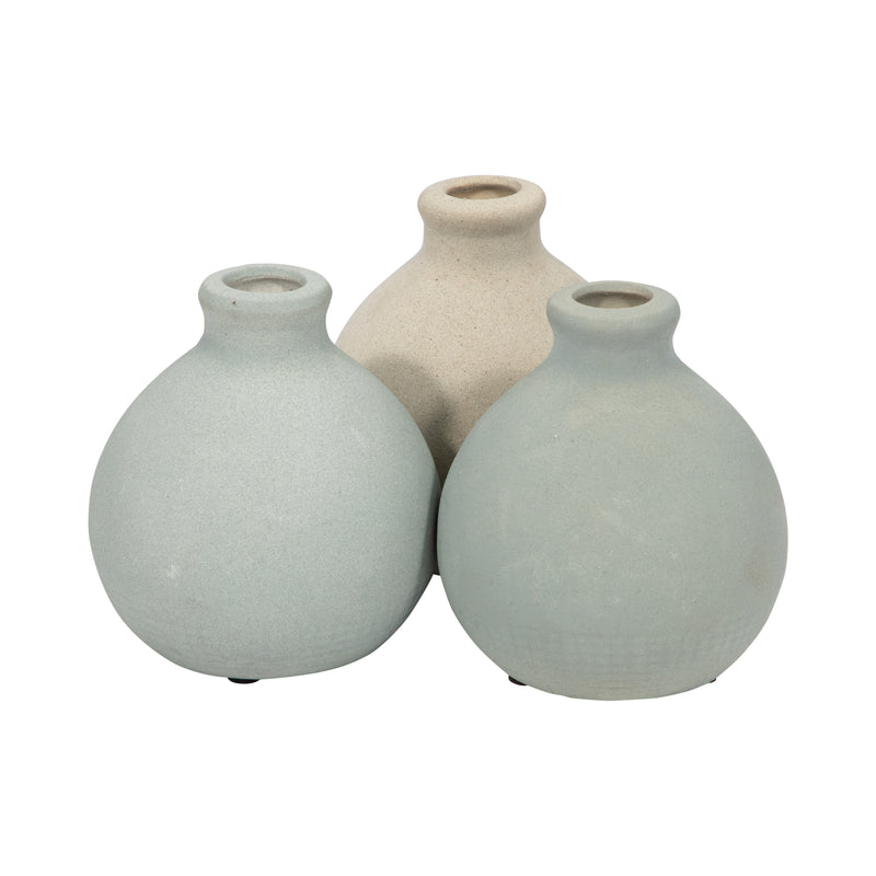 CLAY, S/3 5 BUD VASES, MULTI