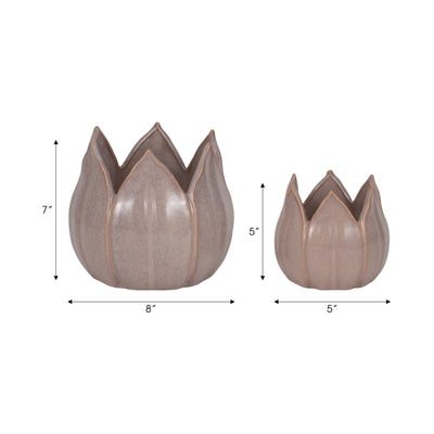 S/2 5/8 Petal Planters, Lavender