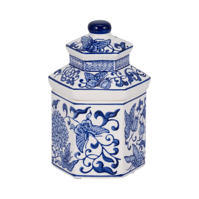 7 6oz Sandalwood Myrrh Chinoiserie Cndle,blu/wht