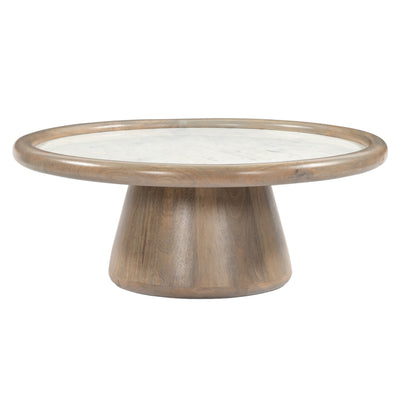 39 Aleena Wood And Marble Coffee Table, Brwn