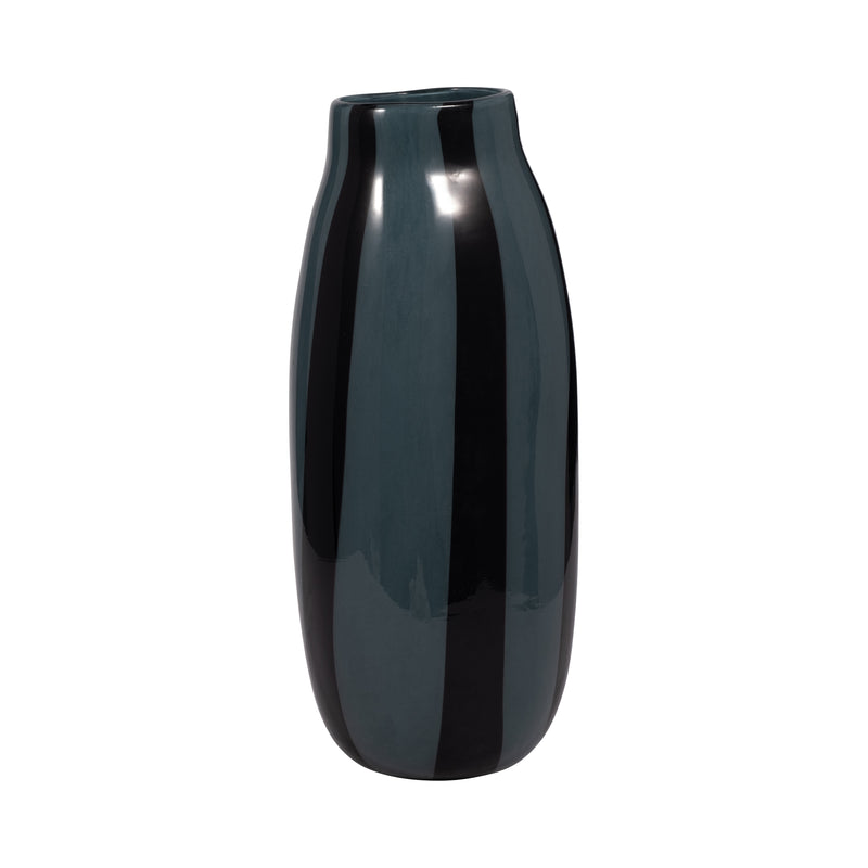 14 CAHAN LARGE BLACK STRIPED VASE