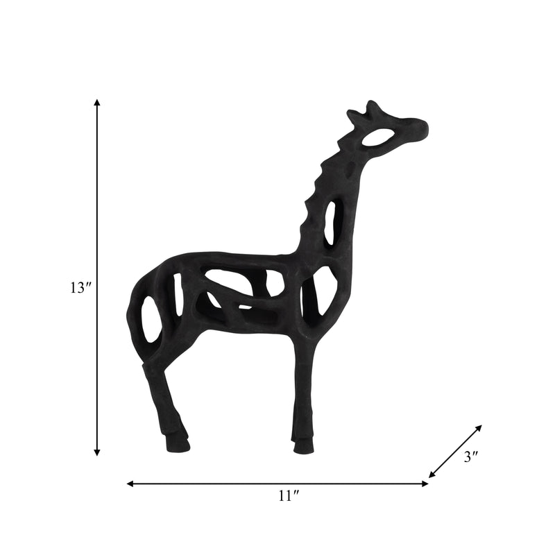 METAL,13H,GIRAFFE ILLUSION SCULPTURE,BLACK