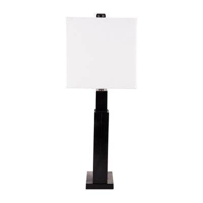 Wood, 27h Geometric Lamp, Black