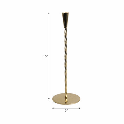 15x5 Twisted Taper Holder, Gold