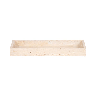 18 Travertine Rectangular Tray, Tan