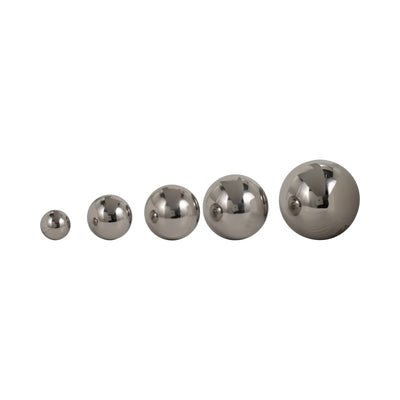 S/5 2/3/4/5/6 ADAGIO STEEL SPHERES DECO BALLS,