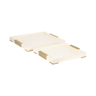 S/2 16/20 Carley Resin Trays, Natural