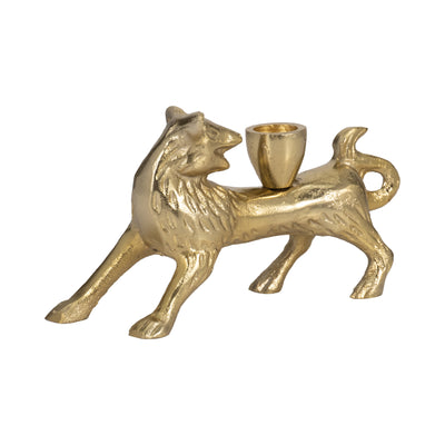 8 Fox Taper Candle Holder, Gold