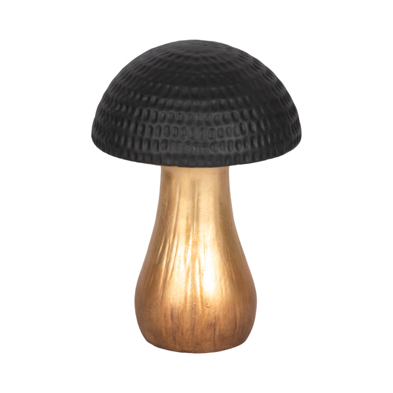 9 Hammered Top Mushroom, Black/gold