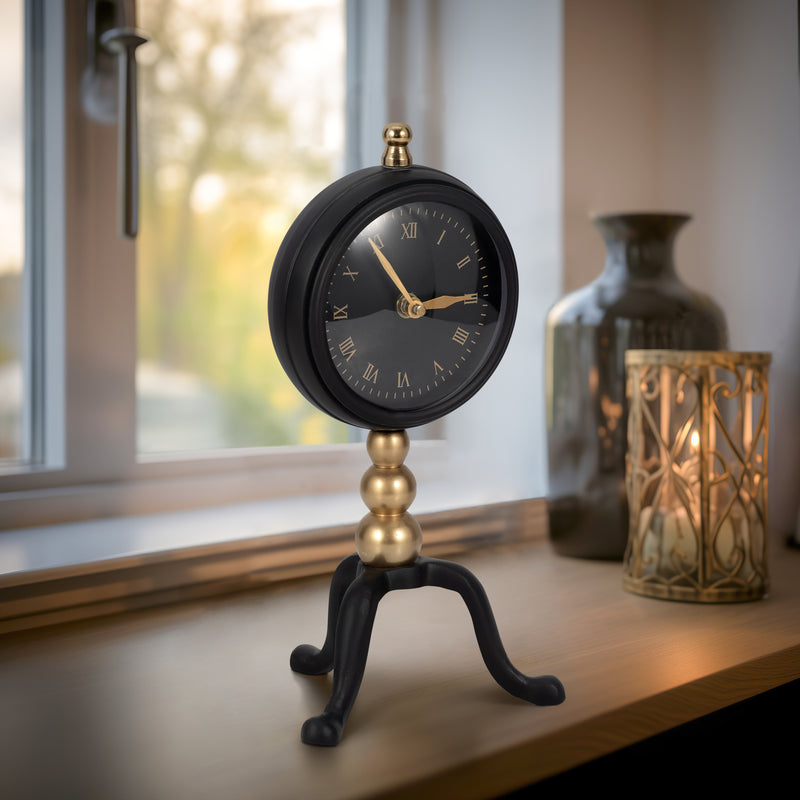 10 Addison Gold And Black Desk Clock