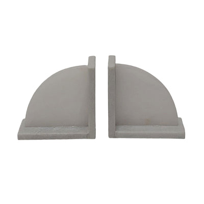 S/2 6 Alabaster Arc Bookends, White