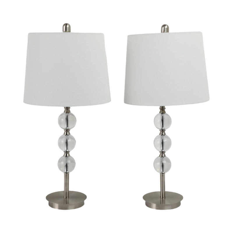 S/2, Crystal 27 Table Lamps, Silver