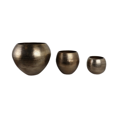 S/3 13/18/25 Noatak Bronze Planters