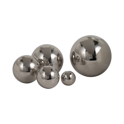 S/5 2/3/4/5/6 ADAGIO STEEL SPHERES DECO BALLS,