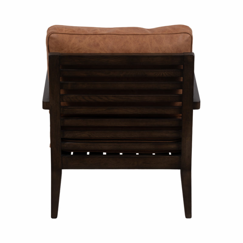 32 Sanders Suede Wood Accent Chair, Brown