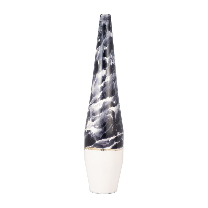 METAL, 35 NEPTUNE FLOOR VASE, IVORY/NAVY