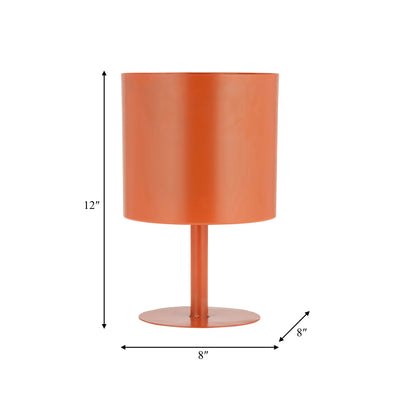 Ec Metal,8,flat Round Base Planter,burnt Orange