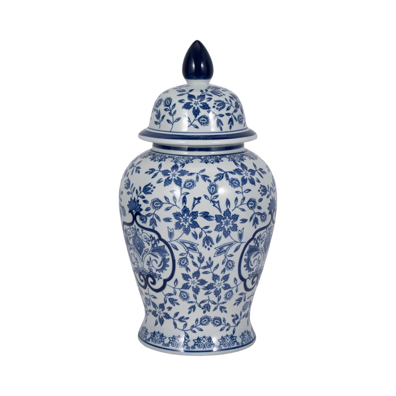 WHITE/BLUE TEMPLE JAR 18