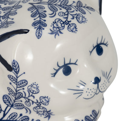 CER, 9 SLEEPING CHINOISERIE CAT, BLUE/WHITE