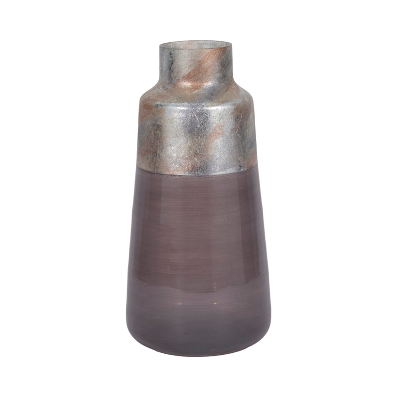 17 2-tone Glass Vase, Grey Multi