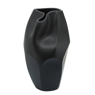 CER, 14H ABSTRACT VASE, BLACK