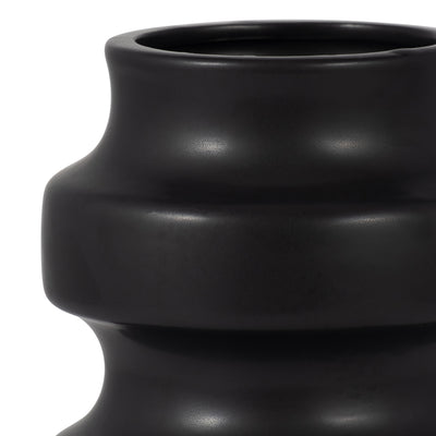 CER, 9 TIERED VASE, BLACK