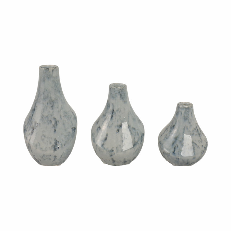 S/3 5/7/9 Klamath Ceramic Vases, Multi