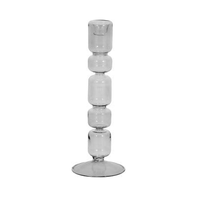 10 Mixed Bubble Taper Candleholder, Smoke