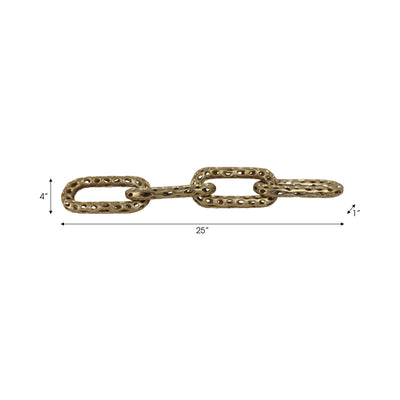 25x4 Pierced Metal 4-chain Link Object, Gold