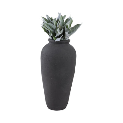 18x9 Terracotta Floor Vase, Black