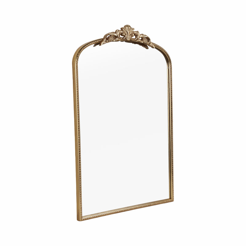 36 Fleur Applique Arch Mirror, Gold Wb