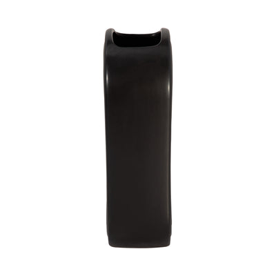 CER, 11 OVAL RIDGED VASE, BLACK