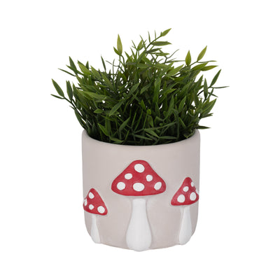 6 Magic Mushroom Applique Planter, Red/white