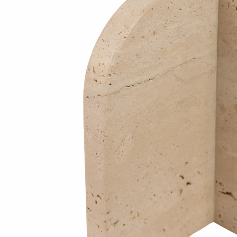 S/2 6 Arched Travertine Bookends, Tan