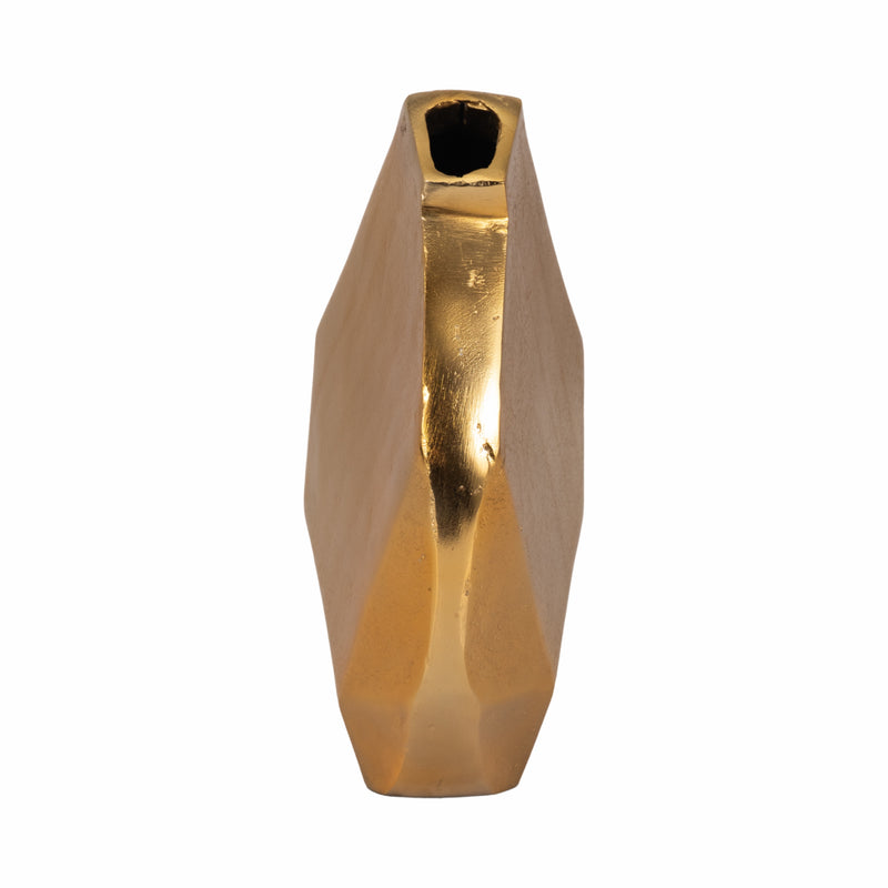 10 Zina Textured Metal Vase, Gold