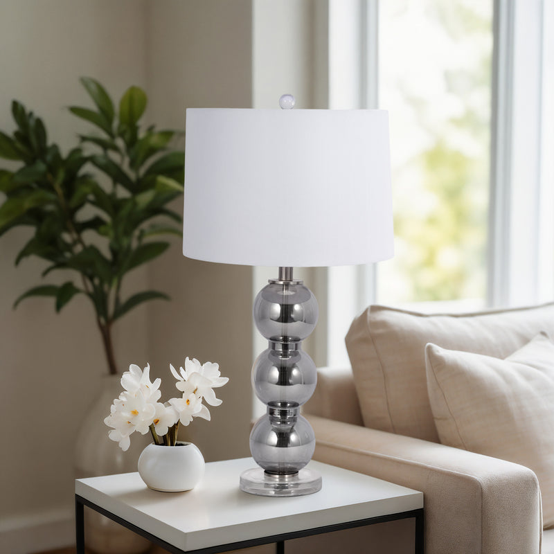 29 Stacked Glass Ball Table Lamp Crystal Base, Sm