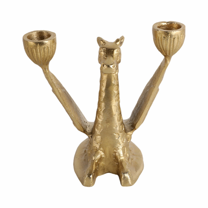 Metal, 6 Giraffe W/ Wings 2 Taper Candle Holder,