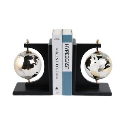 S/2 14 Bardot Glass Globe Bookends