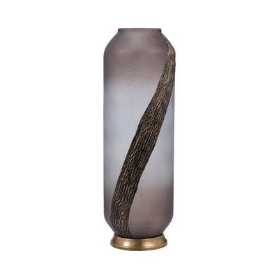 GLASS, 20 METALLIC DETAIL VASE,  BLUSH