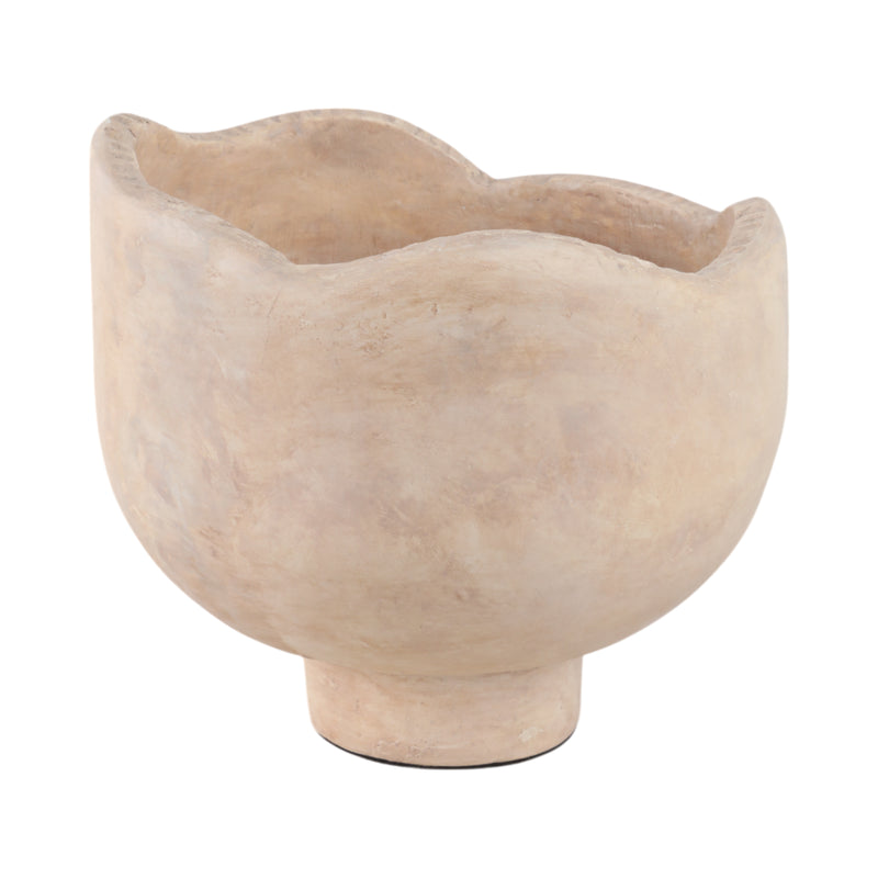 12 Cement Rounded Bowl, Ivory