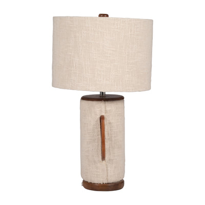 24 Ecomix Fabric Lamp With Wood, Ivory