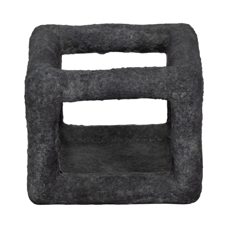 6 Textured Open Square Object, Black