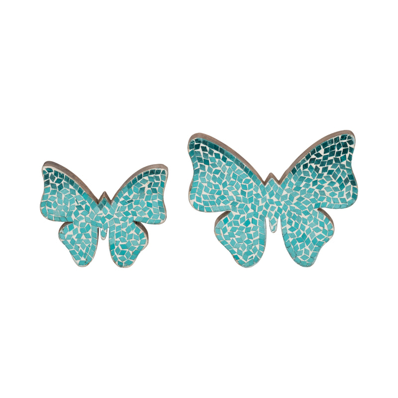 6 MOSAIC BUTTERFLY, AQUA